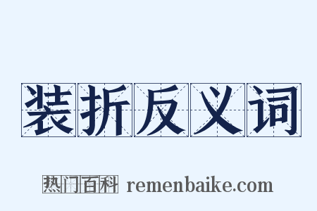 装折反义词是什么意思的图片